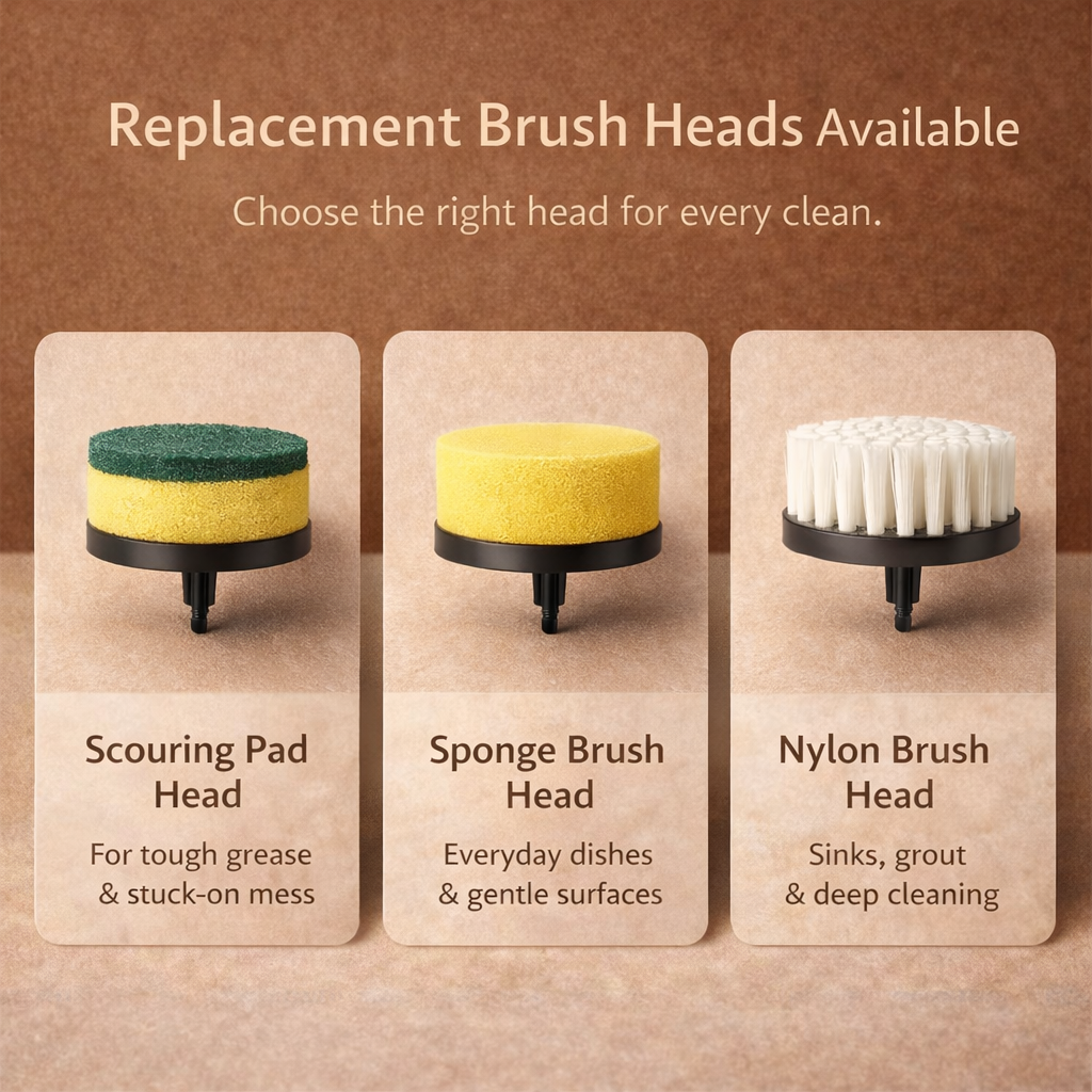 Electric Cleaning Brush - 3 Brush Heads Cleaner Multifunctional