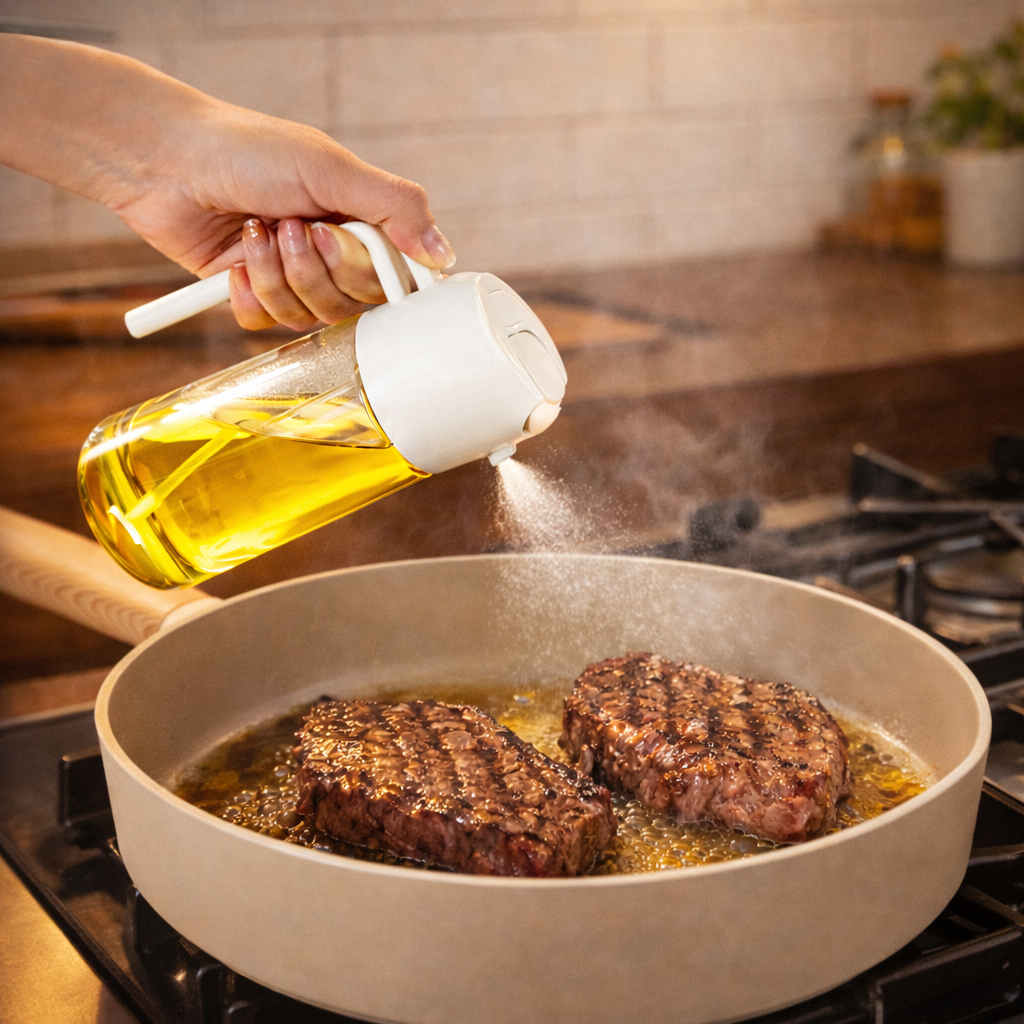 Leakproof Dual-Purpose Glass Oil Spray or Pour Bottle