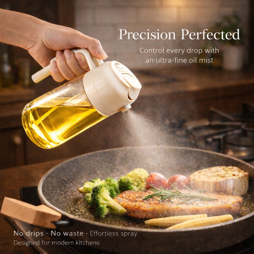 Leakproof Dual-Purpose Glass Oil Spray or Pour Bottle