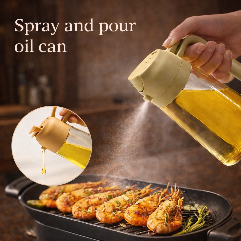 Leakproof Dual-Purpose Glass Oil Spray or Pour Bottle