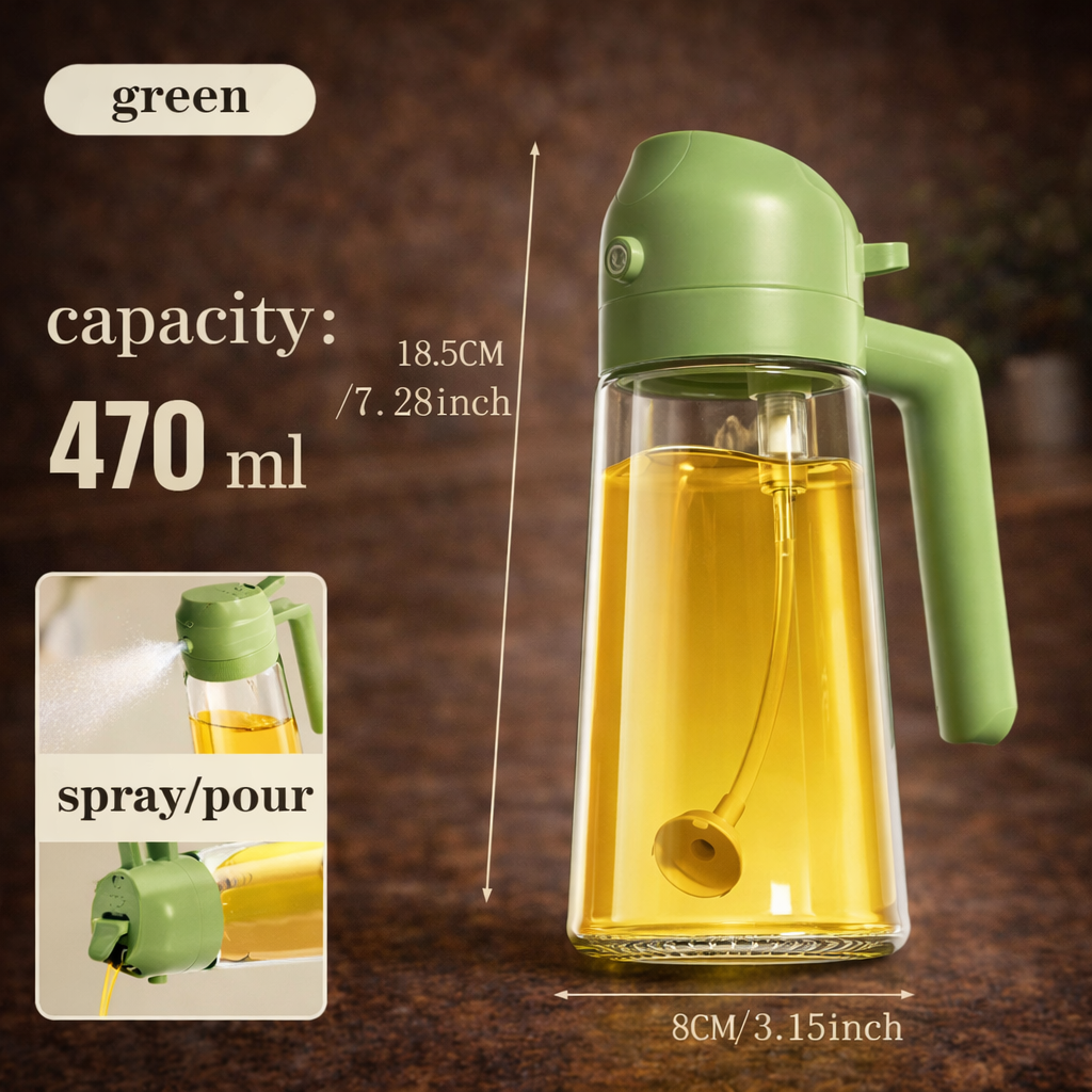 Leakproof Dual-Purpose Glass Oil Spray or Pour Bottle
