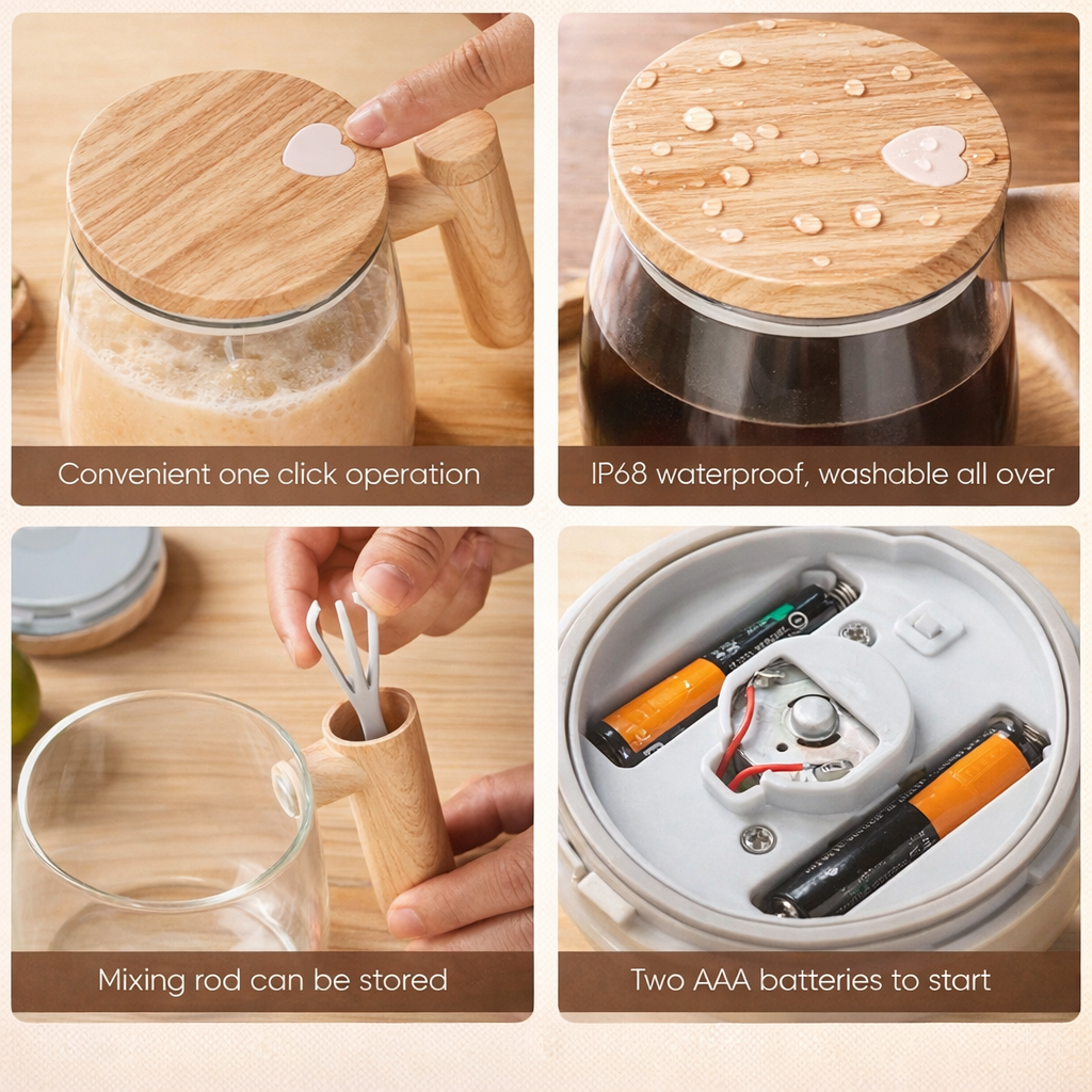 Electric Stirring Mug Self Mixing Glass